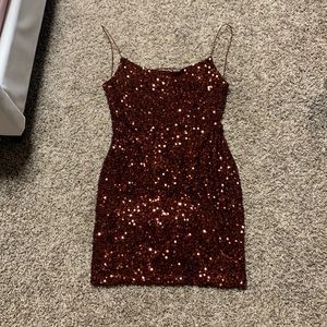Maroon sequins homecoming dress